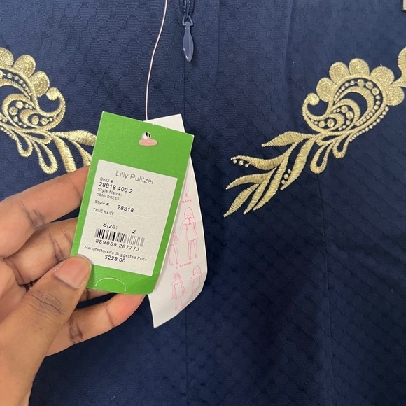 Lilly Pulitzer Demi Strapless Dress Navy & Gold - Picture 7 of 10